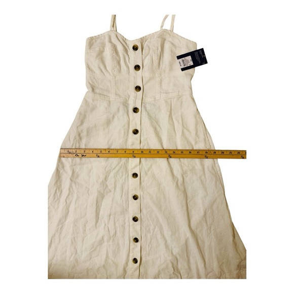 Women's Corset Linen Midi A-Line Dress - Universal Thread White XS:
Backless - Picture 3 of 8